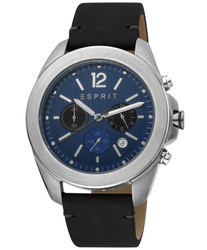 Relógio Esprit em aço com caixa e bracelete pretas. Design casual para uso diário. Modelo ES1G159L0025. Marca: Esprit.
