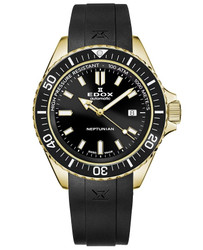 Relógio Neptunian Automatic da Edox Swiss com caixa em aço inoxidável e movimento automático. Design inspirado em relógios de mergulho. Marca: Edox Swiss.