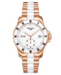 Relógio cerâmico DS First Lady com acabamento suíço. Marca: Certina. Material: Cerâmica. Género: Mulher. Grupo etário: Adulto.