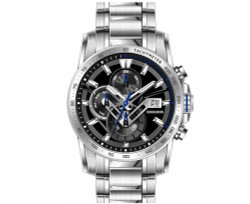 Heinrichssohn Relógio Cancun HS1013A para Homem. Relógio multifunções com taquímetro e segundo fuso horário. Caixa e bracelete em aço inoxidável; diâmetro aproximado da caixa: 50 mm; altura: 12 mm. Movimento quartzo Miyota/Citizen JP15. Fecho dobrável. Resistência à água: 10 ATM. Mostrador preto. Inclui caixa.