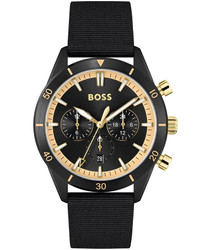 Relógio casual Hugo Boss com acabamento preto, modelo 1513935. Adequado para uso diário. Marca: Hugo Boss.