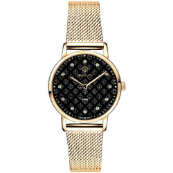 Relógio analógico GANT com movimento de quartzo. Caixa de 32 mm com vidro de cristal mineral e bracelete em aço inoxidável dourado. Resistência à água de 5 ATM. Inclui caixa e documentação. Garantia de 3 anos GANT. A caixa pode variar conforme a disponibilidade de fábrica.