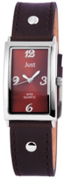 Relógio analógico de senhora Just com caixa em aço inoxidável e vidro mineral. Bracelete em pele genuína com fecho de fivela em aço inoxidável. Dimensões da caixa: 22 x 34 mm (altura 10 mm). Largura da bracelete: 30 mm; comprimento total: 21 cm. Resistência à água: 5 ATM. Marca: Just.