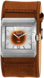 Relógio analógico para Homem da marca Just com movimento Miyota. Caixa em aço inoxidável (41 x 45 x 10 mm), vidro mineral e resistência à água 3 ATM. Bracelete em pele genuína castanha com fecho de fivela em aço inoxidável. Inclui caixa original e cartão de garantia. Marca: Just.