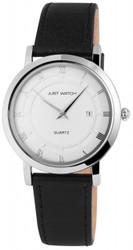 Relógio analógico Just para Homem com movimento Miyota GM10. Caixa metálica 40 mm com vidro mineral e fundo em aço inoxidável. Bracelete em couro genuíno com fecho de fivela em aço inoxidável. Comprimento total aproximado 20 cm. Função de exibição de data. Marca: Just.