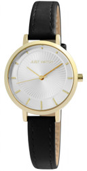 Relógio feminino analógico de 3 ponteiros com movimento de quartzo Miyota 2035. Caixa de 32 mm em aço inoxidável com vidro mineral e fundo em aço inoxidável. Bracelete em pele genuína preta com fecho de fivela; largura aprox. 12 mm (reduz para 10 mm) e comprimento aprox. 23,5 cm. Mostrador de fácil leitura. Marca: Just. Indicado para pele sensível.