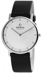 Relógio analógico unissexo Obaku com bracelete em pele genuína e design minimalista. Mostrador analógico com movimento de quartzo. Material: pele genuína. Marca: Obaku.
