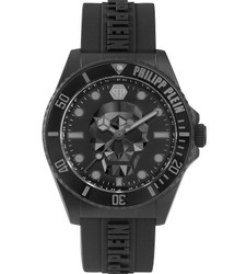 Relógio PHILIPP PLEIN The Skull Diver com mostrador com motivo de caveira, caixa e bracelete em aço inoxidável. Estilo casual. Marca: PHILIPP PLEIN