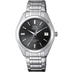 Relógio Q&amp;Q by CITIZEN modelo S286J202Y com movimento de quartzo. Visor analógico com indicação de data, vidro mineral e resistência à água de 50 m (WR 50). Caixa e bracelete em aço inoxidável com fecho dobrável. Peso aproximado 90 g. Não inclui caixa. Marca: Q&amp;Q by CITIZEN