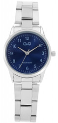 Relógio feminino Q&amp;Q by CITIZEN com movimento de quartzo, caixa metálica, vidro mineral, bracelete ajustável em aço inoxidável prateado e indicação analógica. Marca: Q&amp;Q by CITIZEN.