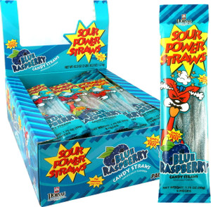 Sour Power Straws Blue Raspberry, 9 Straws (24 Pack) Sour Power Straws Blue Raspberry, 9 Straws (24 Pack)