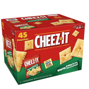 Cheez-It White Cheddar Baked Snack Crackers, 1.5 oz Pouches (45 Pack) Cheez-It White Cheddar Baked Snack Crackers, 1.5 oz Pouches (45 Pack)