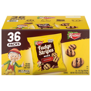 Keebler Fudge Stripes Minis, 2 oz Pouches (36 Pack) Keebler Fudge Stripes Minis, 2 oz Pouches (36 Pack)