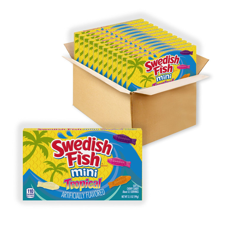 Swedish Fish Mini Tropical, 3.5 oz Theater Boxes (12 Pack)