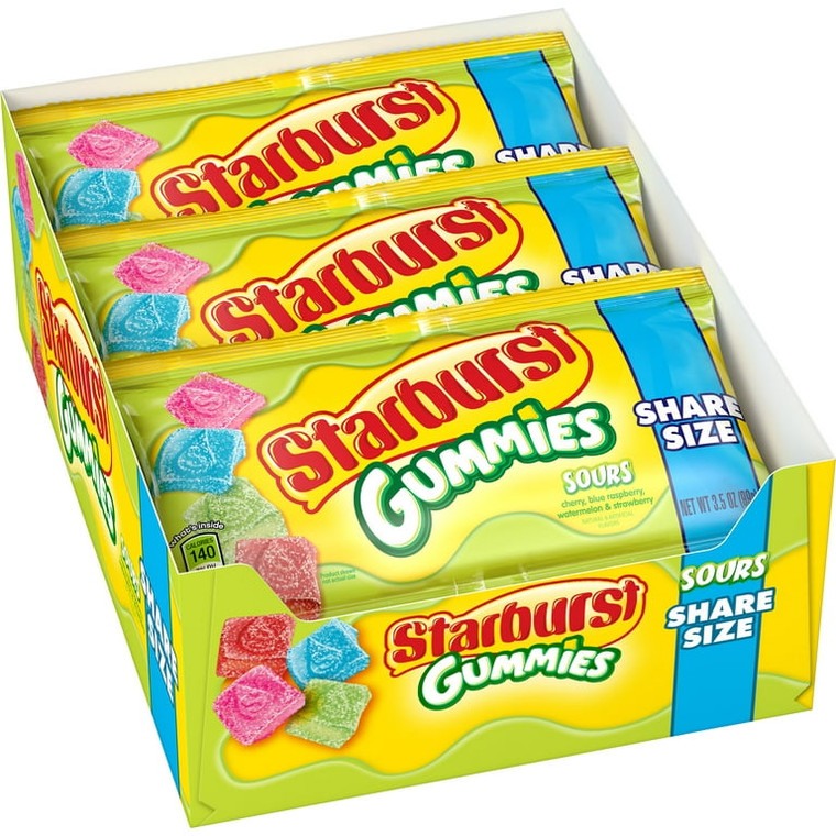 Starburst Sours Gummies Share Size, 3.5 oz (15 Pack)