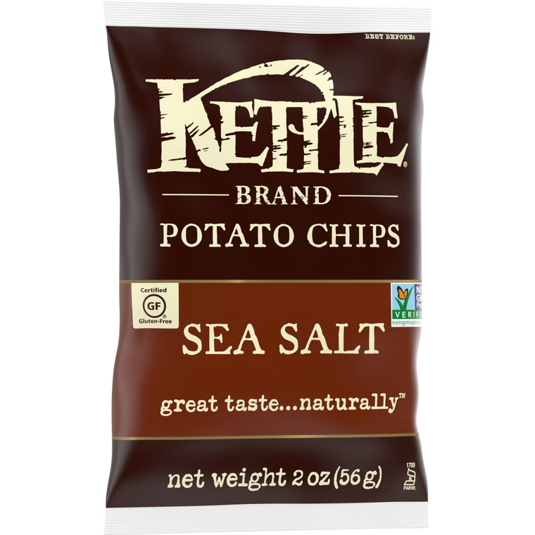 Kettle Brand Sea Salt Potato Chips, 2 oz (6 Pack)
