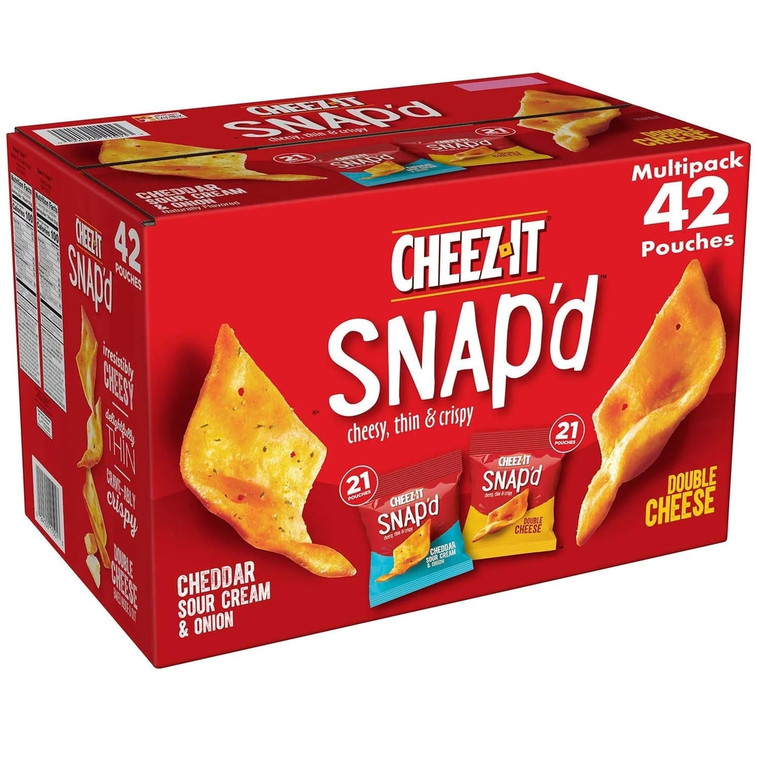 Cheez-It Snap'd Variety Pack, 0.75 oz Pouches (42 Pack)