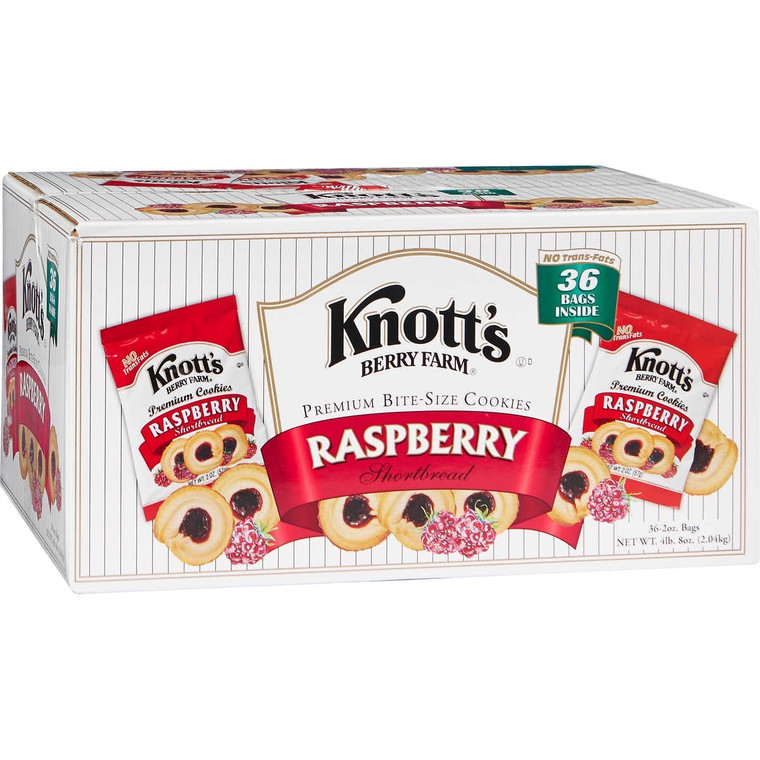 Knott's Berry Farm Premium Bite-Size Cookies - Raspberry Shortbread, 2 oz. (36 Pack)