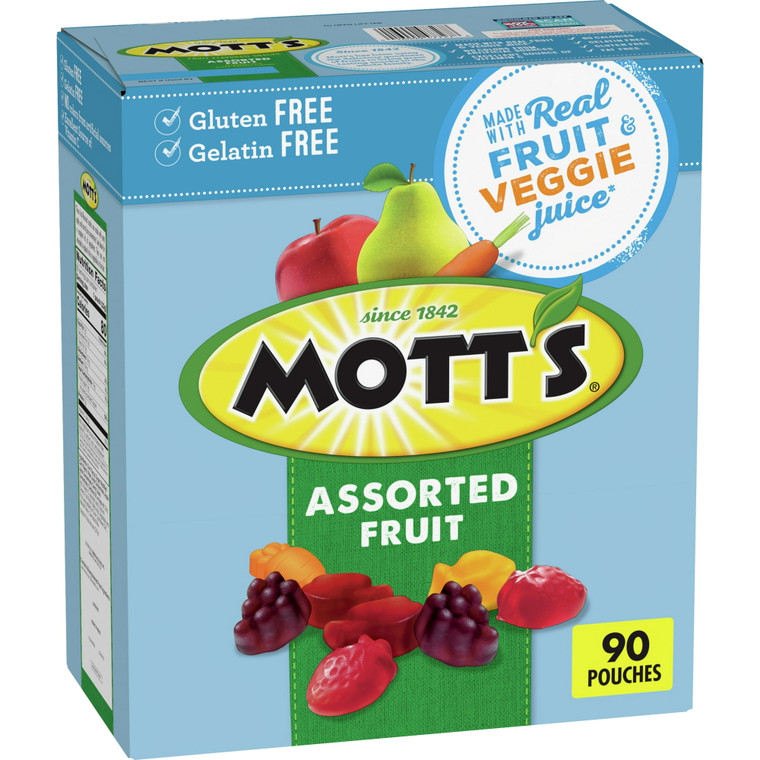 Mott's Fruit Flavored Snacks - Assorted Fruit Flavor 0.8 oz Pouches (90 Pack)