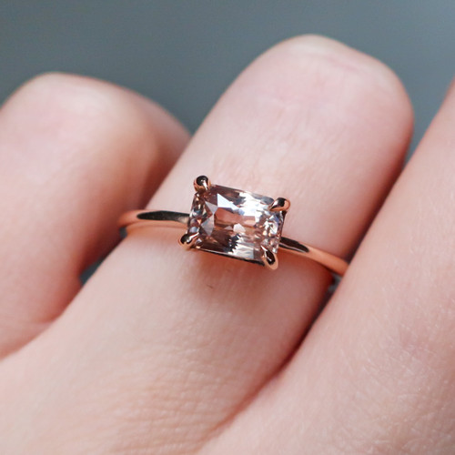 Serena - 1.52 Radiant Peach Sapphire Engagement Ring - [S803-SERENA-NVST546]