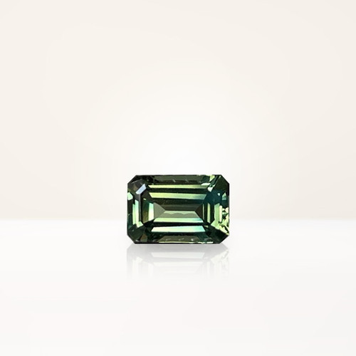 0.79 ct Emerald Cut Australian Parti Green Sapphire - Nolan and Vada