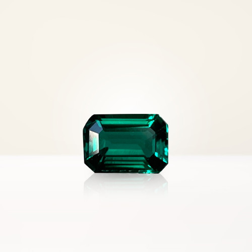 0.80 ct Emerald Cut Green Lab Emerald - Nolan and Vada