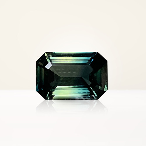 3.19 ct Emerald Cut Teal Sapphire - Nolan and Vada