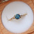 Sylvia  - 1.04ct Round Teal Sapphire Engagement Ring - [S828-SYLVIA-NVST2879]