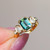 Custom - 1.38 Cts Emerald Cut Australian Parti Teal Sapphire Engagement Ring