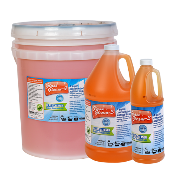 TITAN LABS Glass Gleam-3™ Glass Cleaner Super Concentrate - Orange - 1 Gallon