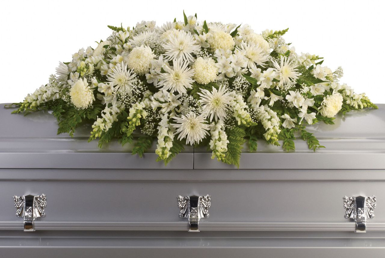 White Funeral Spray Arrangement