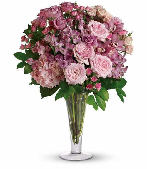 Pink Elegance Sympathy Vase Arrangement