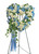 Pure Love White Rose and Blue Hydrangea Heart Shaped Spray from Sympathy Flower Shop. This heartfelt spray of flowers features blue hydrangeas, white mini spray roses, and variegated ivy. Delivered on a wire easel. Approximately 21" W x 30" H
SKU SYM103