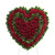 Majestic Red Rose Sympathy Heart Funeral Flowers by Enchanted Florist Pasadena TX. A majestic all red rose and red carnation spray of funeral flowers in the shape of a heart and on an easel stand. Approx 21"H x 21"W (size doesn't not include stand) Sympathy floral delivery.  RM533