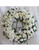 Sincere Serenity White Funeral Wreath Spray by Enchanted Florist Pasadena TX. An all white sympathy flower funeral wreath full of white lilies, white roses, white carnations, and white cushions. All white funeral flowers is a classic combination for any sympathy service. Standard and Deluxe are approximately 22"H x 22"W  
SKU RM543