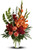 Sunshine Memories Funeral Flowers by Sympathy Flower Shop. Red roses, red alstroemeria and orange gladioli - a lovely tribute that sends a message of healing and hope for those mourning their loss. The brilliant arrangement includes red roses, red alstroemeria, orange gladioli, orange carnations and bells of Ireland, accented with assorted greenery. Approximately 20" W x 26 1/2" H SKU SYM439