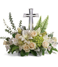 Red Carnation Funeral Flower Cross