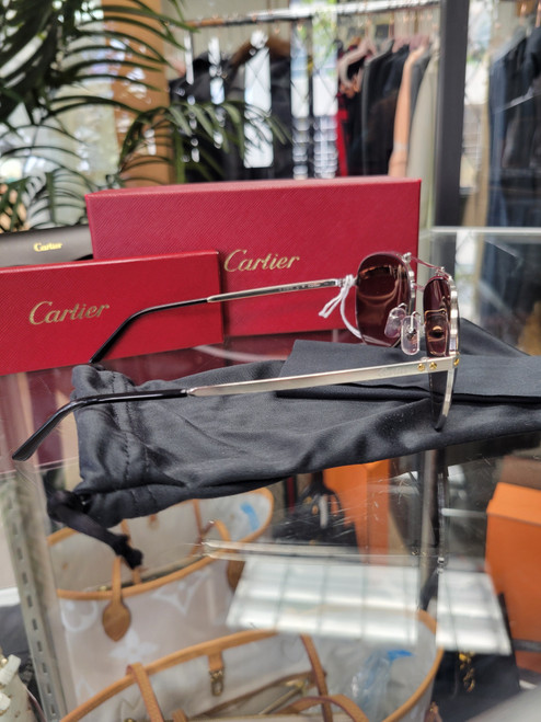 Cartier Aviator Silver  Sunglasses