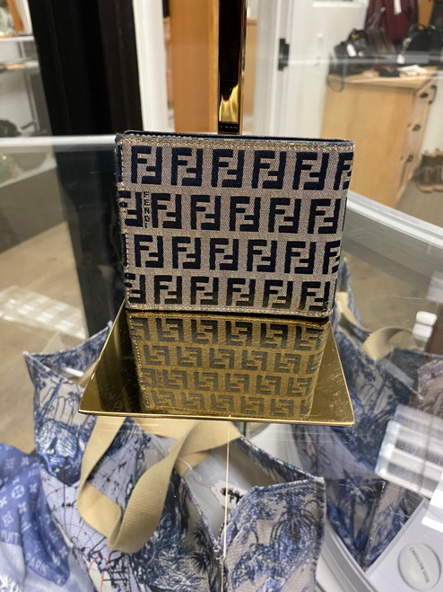 Fendi blue and gray wallet
