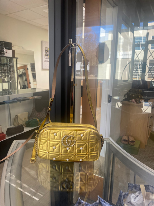 GOLD GUCCI METALIC CROSSBODY