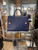 CHRISTIAN DIOR Blue Pebbled Leather Medium Diorever Bag