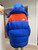 Gucci north face puffer jacket, orange & blue
