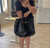 BLACK CHANEL CROC EMBOSSED LARGE TOTE
