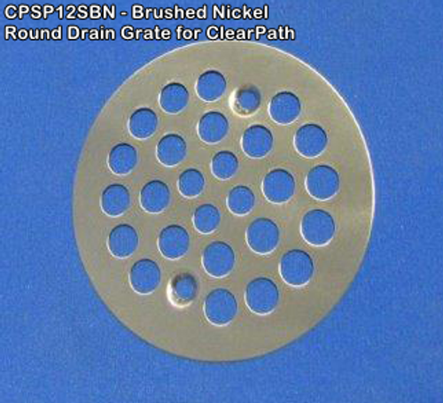 CPSP12SBN: Brushed Nickel Round Drain Grate for ClearPath