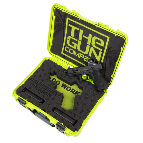 The GunCo Nanuk Do Work Glock 19 Case Green Case/ Black Foam lining The GunCo Nanuk Do Work Glock 19 Case Green Case/ Black Foam lining
