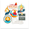 2024 I Am A Disciple Of Jesus Christ - Youth Theme Red Flame with Words (Vinyl Sticker)*