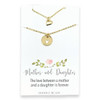 Mother Daughter Necklace Set, Tiny Hearts & Cut Out Heart Charm Necklace (Gold)