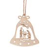 Ornamental Bell With Holy Family Wood (Small Ornament) While supplies last*
