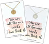 Stamped Wildflower Necklace With Quote, “You Are All The Nice Words I Can Think Of” (Gold or Silver) Pick your color to order*