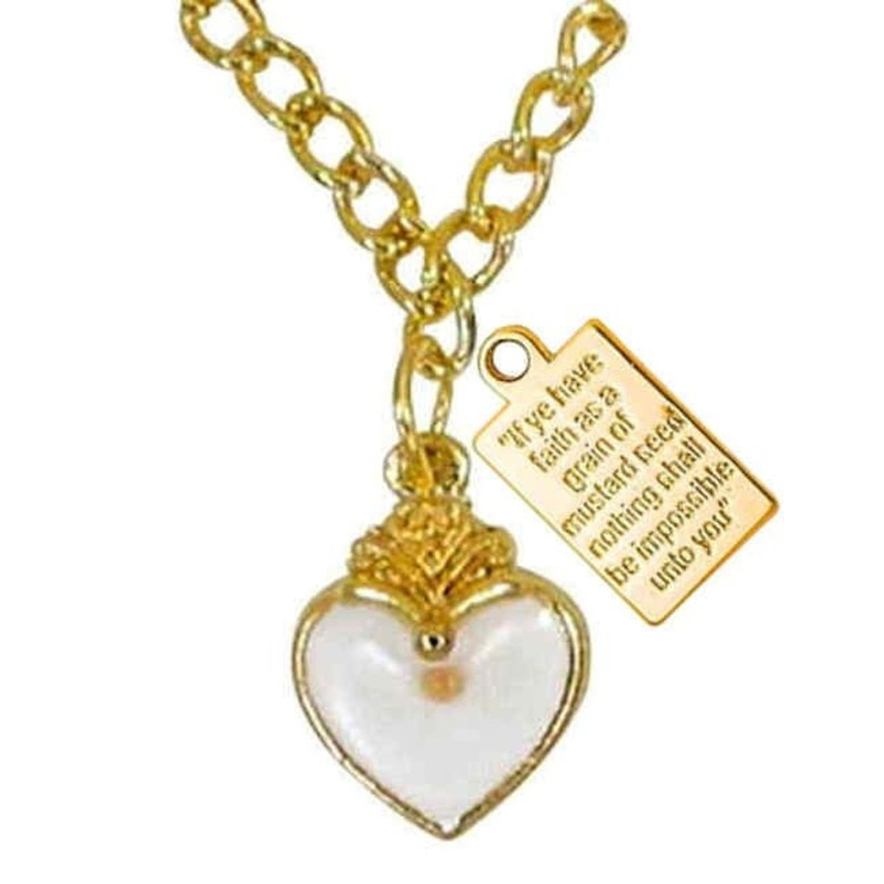 Mustard Seed - Necklace -  (Heart w/Plate)  *While Supplies Last*